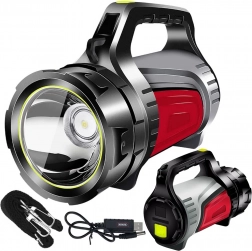 Ładowalny reflektor LED i latarka z powerbankiem do biwakowania i sytuacji awaryjnych