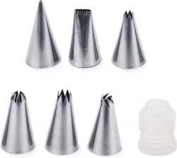 Zestaw cukierniczych tylków z adapterem 7 szt.