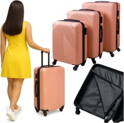 Zestaw walizek podróżnych 3w1 różowych TRIZAND