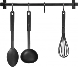 Kuchenny reling ścienny RADKA 50,5 cm – czarny metal