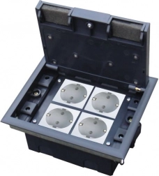 Puszka podłogowa 4M 45×45 mm z regulowaną głębokością do podłogi technicznej