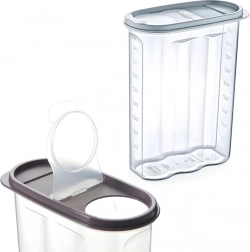 Plastowy pojemnik na sypkie produkty z dozownikiem i miarką 2,4 l