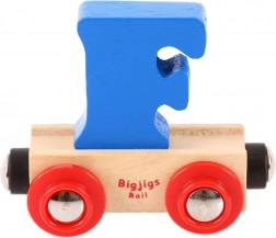 Bigjigs Rail drewniany wagonik z literą F