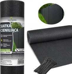 Siatka cieniująco-maskująca 1,5 × 50 m 95% 180 g/m² + 100 opasek zaciskowych