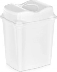 Plastowy kosz na śmieci z uchylną pokrywą 9 l biały