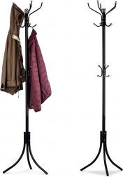 Stojak na ubrania z 16 haczykami, czarny metal, MODERNHOME