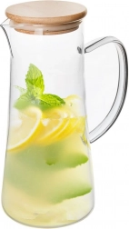 Szklany dzbanek z bambusową pokrywką 1,35 l