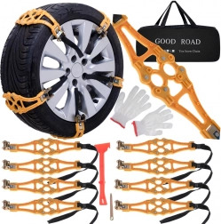 Łańcuchy śniegowe – uniwersalne antypoślizgowe nakładki na opony, zestaw 8 szt.