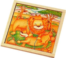 Drewniane puzzle lew z edycji Safari