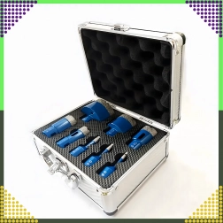 Zestaw diamentowych koron wiertniczych do gresu i płytek 6–68 mm w walizce