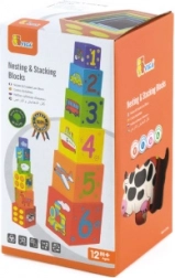 Drewniane klocki do układania dla dzieci od 12 miesięcy