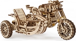 Ugears puzzle 3D motocykl z wózkiem bocznym – mechaniczny drewniany model