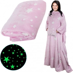 Koc z polaru z rękawami 140 × 200 – Neonowy