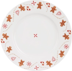 Porcelanowy talerz deserowy z motywem świątecznym Orion 20 cm
