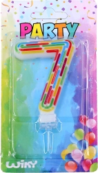 świeczka urodzinowa na tort – cyfra 7, paski