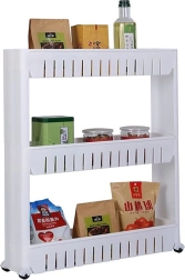 Wąski mobilny wielopoziomowy regał do kuchni i łazienki