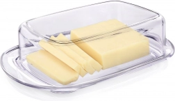 Przezroczysta plastikowa maselniczka z pokrywką 17,5 × 11,5 × 4,5 cm