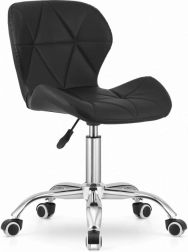 Obrotowe krzesło biurowe z szerokim oparciem z eko skóry – czarne