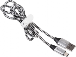 Kabel USB 2.0 TYPE-C A męski 1,0 m czarny/srebrny