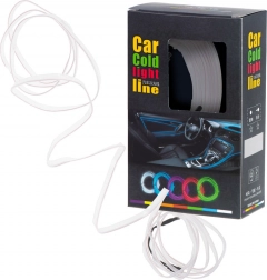 Ambientowe oświetlenie LED do auta USB / 12 V, taśma 5 m – Biały