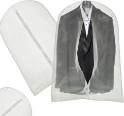 Ochronny pokrowiec na odzież 60 × 100 cm z zamkiem – Przezroczysty