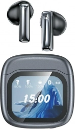 Bezprzewodowe słuchawki AWEI TP100 Bluetooth 5.4 TWS z ENC i wyświetlaczem LCD – czarne