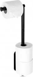 Ścienny uchwyt na papier toaletowy ze stali nierdzewnej, czarny, 46,5 cm