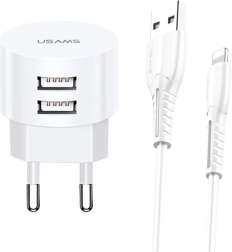 Ładowarka sieciowa USAMS T20 z 2xUSB 2,1A Lightning