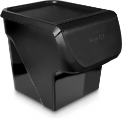 Czarny pojemnik na owoce i warzywa z pokrywą 13 l