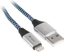 Sieciowy kabel USB 2.0 Lightning iPhone czarno-niebieski 1 m
