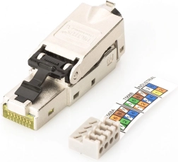 Modułowy złącze RJ45 DIGITUS kat. 6A, PoE+, 10GbE, STP, ekranowane, metalowe, beznarzędziowe