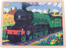 Drewniane puzzle historyczny pociąg Flying Scotsman