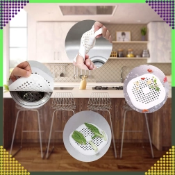 Silikonowe sitko na odpływ do zlewu, wanny i umywalki – biały filtr przeciw zapychaniu