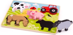 Bigjigs Toys drewniane puzzle wkładane farma