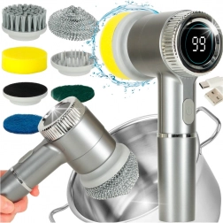 Elektryczna szczotka czyszcząca 5w1 z wyświetlaczem LED do łazienki, fug i podłóg