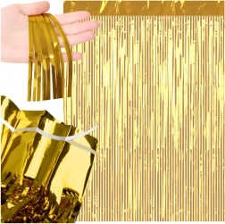 Dekoracyjna samoprzylepna złota kurtyna frędzli 100 × 200 cm RUHHY