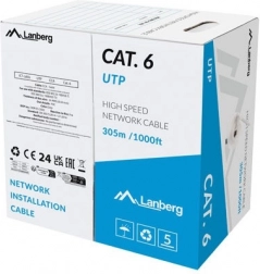 Kabel LAN UTP kategorii 6, 305m CCA, szary, Fluke Passed