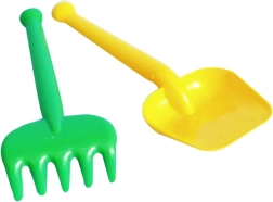 Plastowy zestaw ogrodowy dla dzieci – mała łopatka i grabki