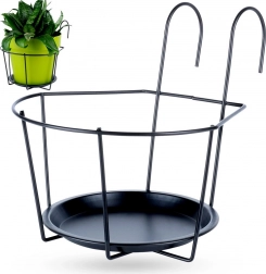 Metalowy balkonowy uchwyt na donicę, czarny