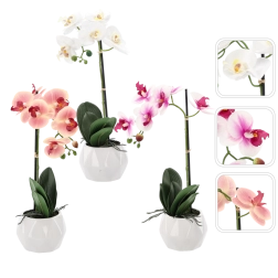 Sztuczny kwiat orchidei mix 3 kolorów 42 cm