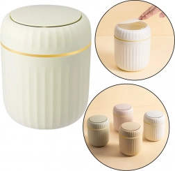 Mini kosz na śmieci z zieloną otwieraną pokrywą