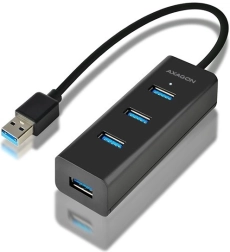 axagon hue-s2b czteroportowy hub usb 3.2 gen 1 z ładowaniem, kabel 30 cm, zasilanie micro usb
