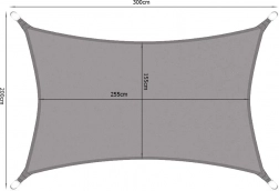 Wodoodporna ogrodowa płachta cieniująca 3 × 2 m prostokąt szara
