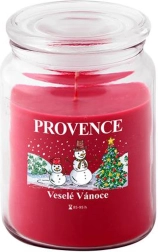 Świeca zapachowa w szkle PROVENCE świąteczny bałwanek 95 h