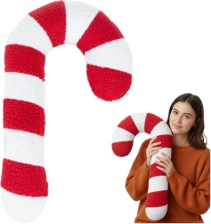 Świąteczna dekoracja Ruhhy – miękka poduszka-laska w biało‑czerwonym kolorze