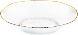 Szklana misa sałatkowa ze złotą krawędzią 29,5 cm, 1,6 l