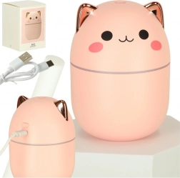 nawilżacz powietrza i dyfuzor aromatów kotka różowy z podświetleniem RGB