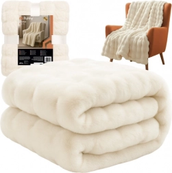 Miękki biały pled 160 × 100 cm RUHHY