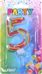 Świeczka imprezowa cyfra 5 – kreski
