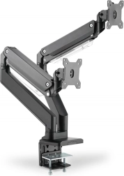 Podstawa na dwa monitory ze zaciskiem i sprężyną gazową